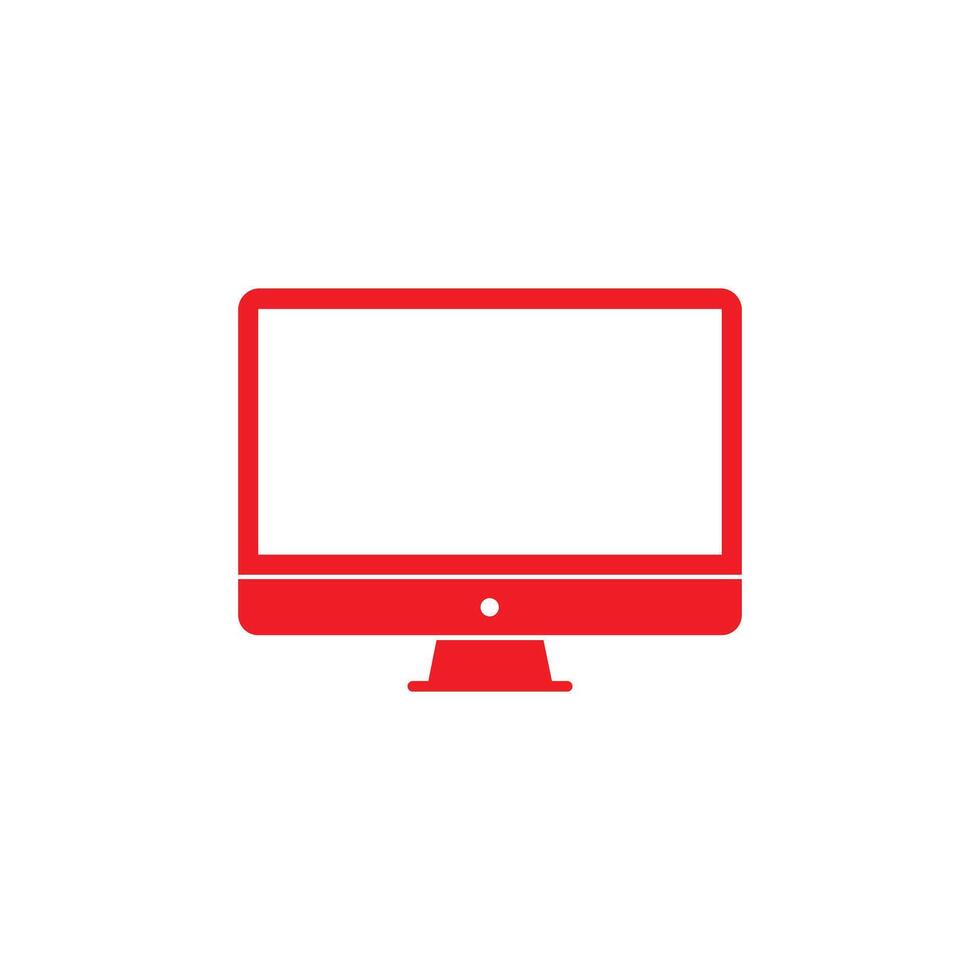 rot Computer Monitor Symbol isoliert auf Weiß Hintergrund vektor