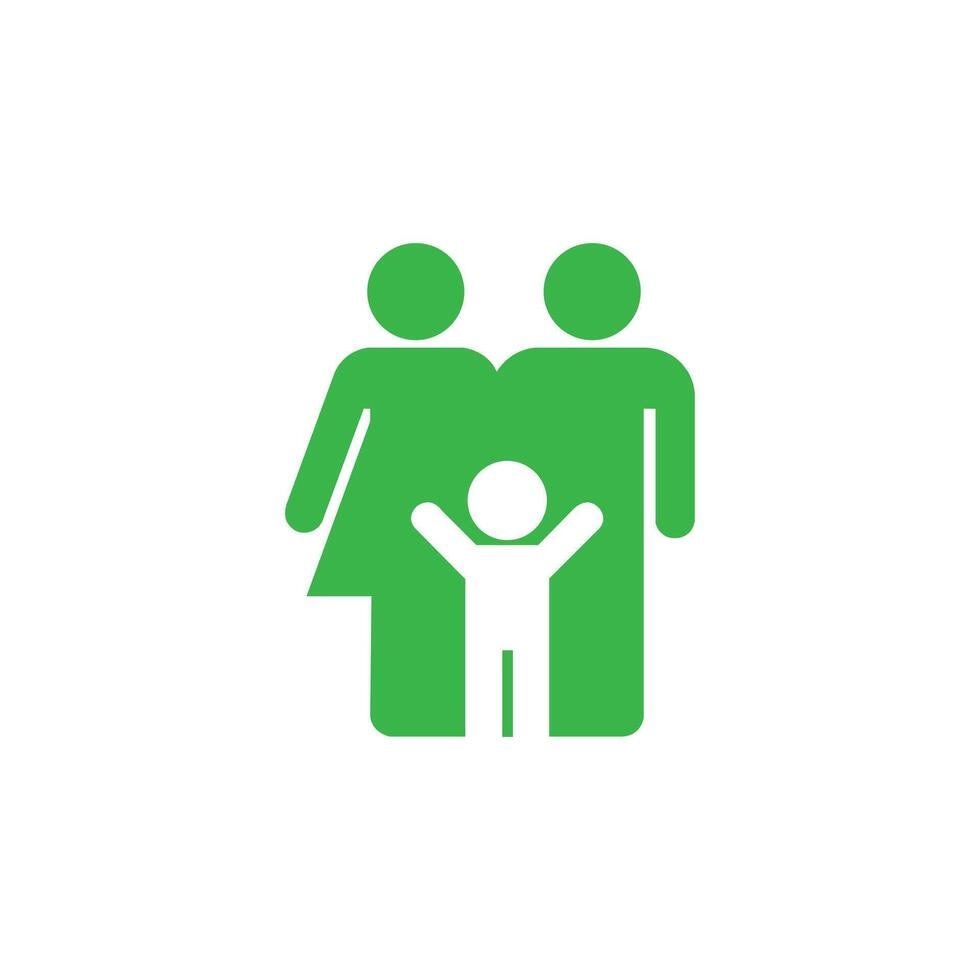 Grün Familie Symbol im modisch eben Stil isoliert auf Weiß Hintergrund. Eltern Symbol zum Ihre Netz Seite? ˅ Design, Logo, Anwendung, ui. Vektor Illustration, Folge10.