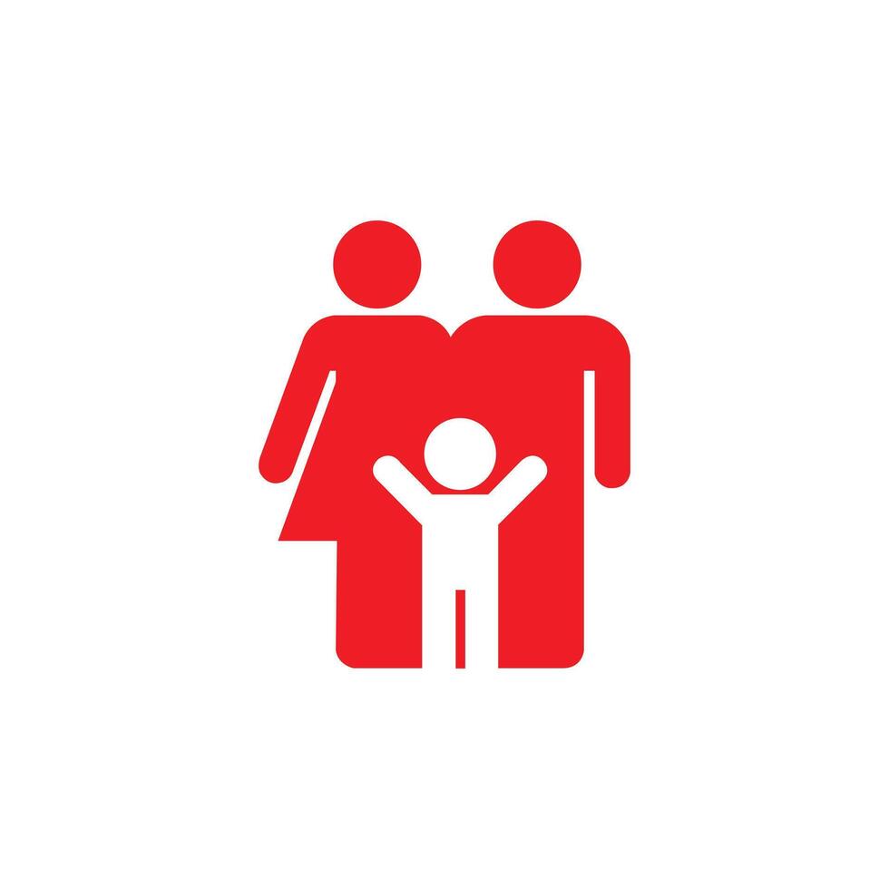 röd familj ikon i trendig platt stil isolerat på vit bakgrund. föräldrar symbol för din webb webbplats design, logotyp, app, ui. vektor illustration, eps10.