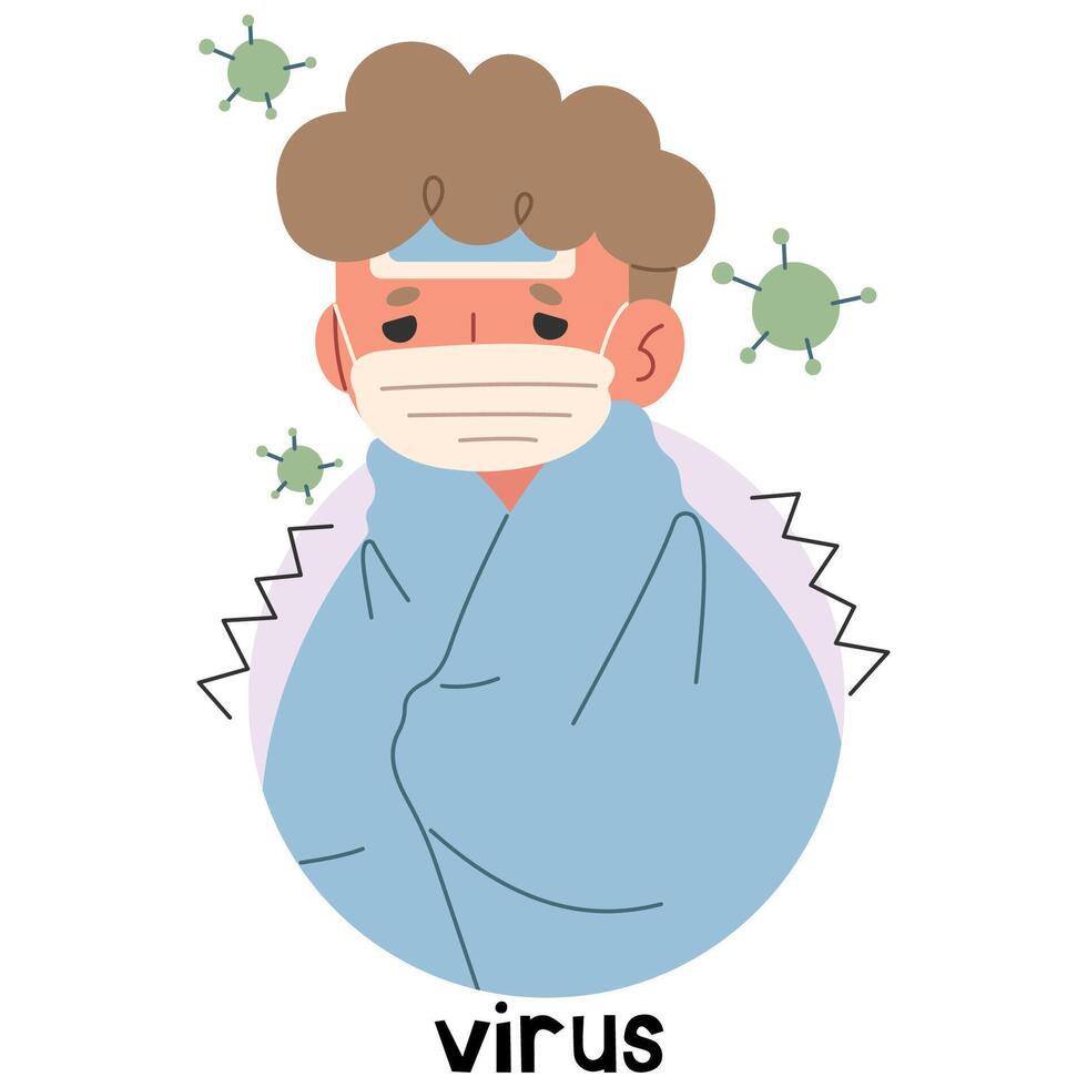 Virus 3 süß auf ein Weiß Hintergrund, Vektor Illustration.