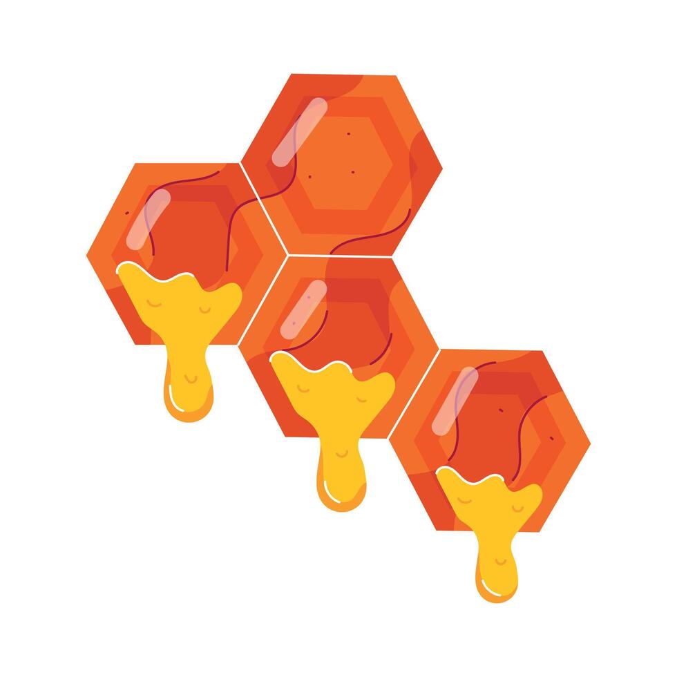 honung livsmedel platt klistermärken vektor