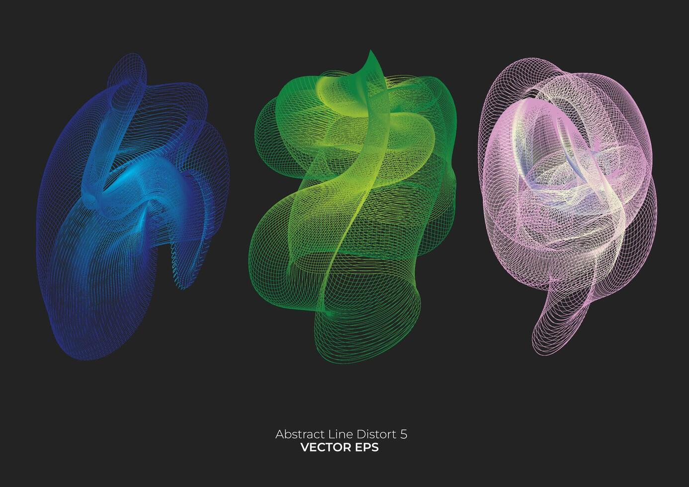 abstrakt Linie Pack 5 Farbverläufe Verzerrung vektor