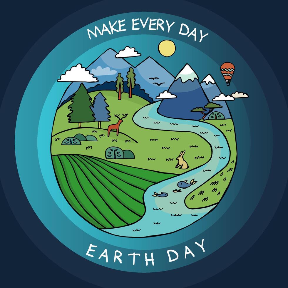 Lycklig jord dag baner till fira miljö- säkerhet vektor