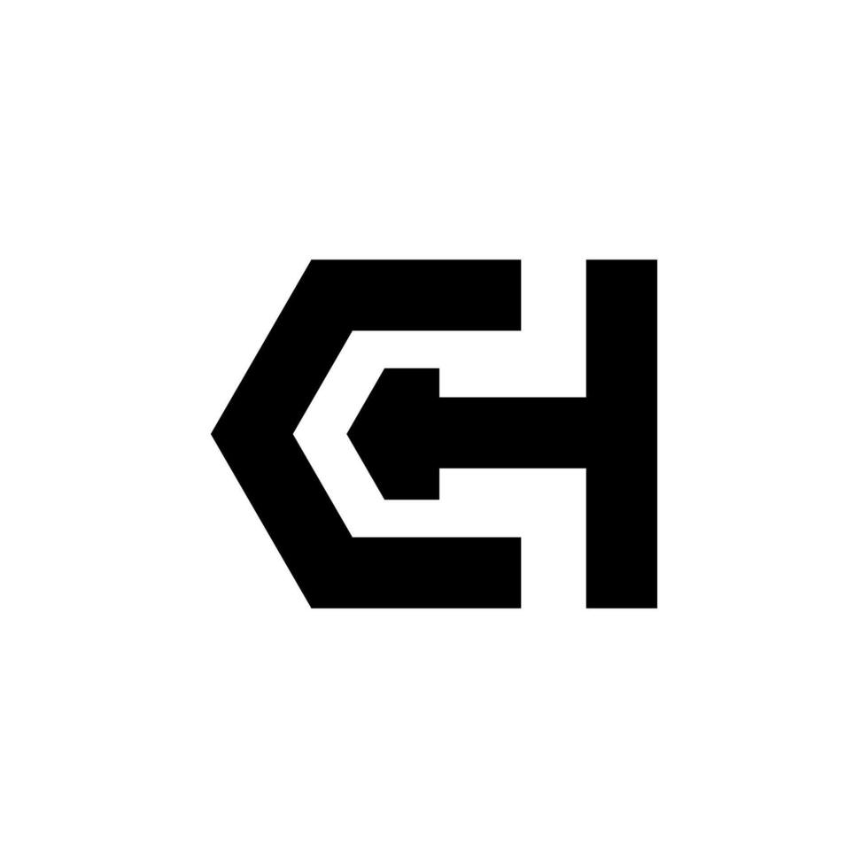 brev ch eller hc kreativ ny eleganta modern typografi monogram logotyp vektor