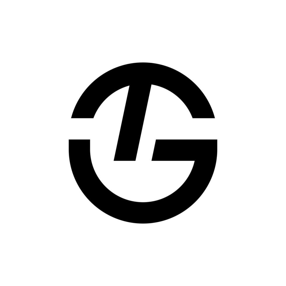 Brief tg oder gt Initiale gerundet Formen Alphabet kreativ Monogramm abstrakt Logo Konzept vektor