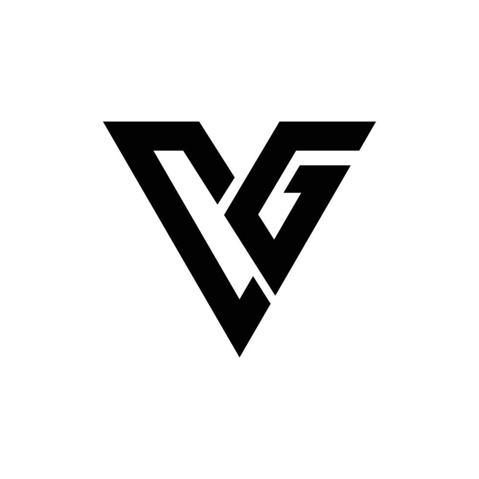 Dreieck modern gestalten Brief c v G einzigartig Monogramm Logo vektor