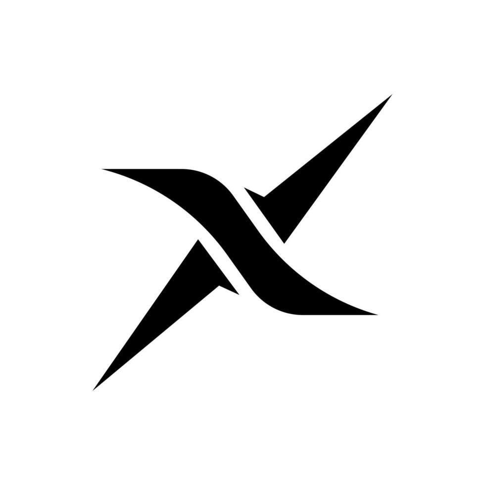 brev x med pil form kreativ gaming branding logotyp vektor