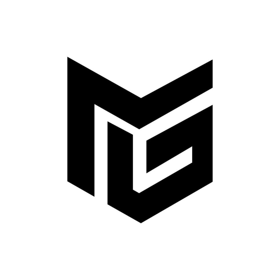 Brief mg mit Wolf Kopf gestalten modern abstrakt Monogramm Logo vektor