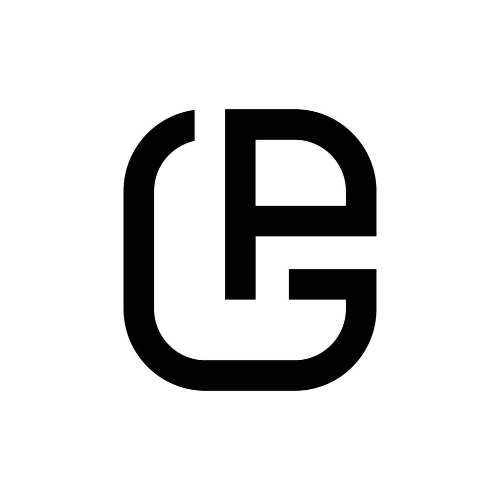 Brief gp oder pg mit modern rechteckig gestalten einzigartig Monogramm Alphabet Logo vektor