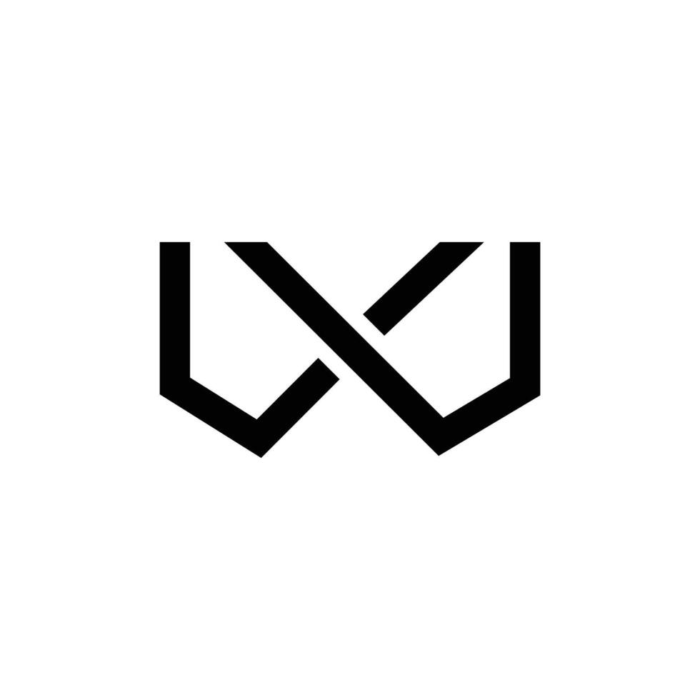 brev xw eller wx elegant form kreativ monogram modern logotyp vektor