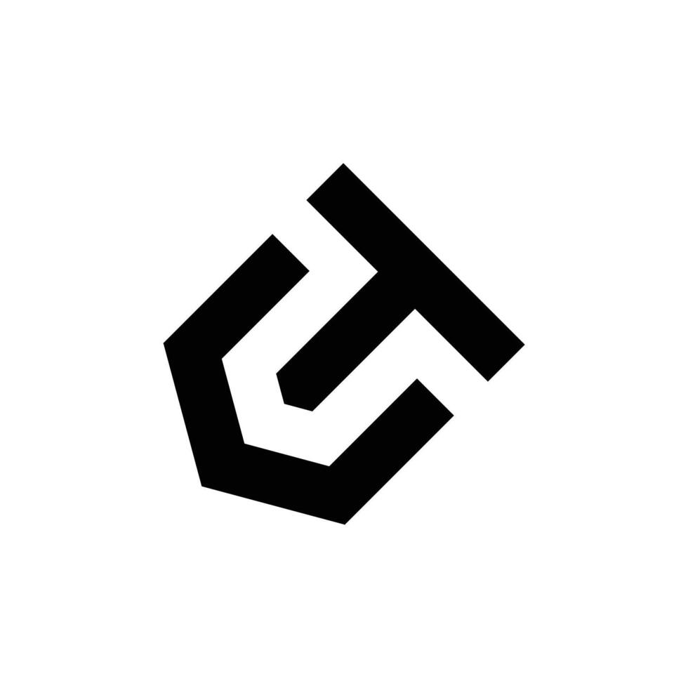 Brief ct oder tc elegant gestalten modern Monogramm Geschäft Logo Design vektor