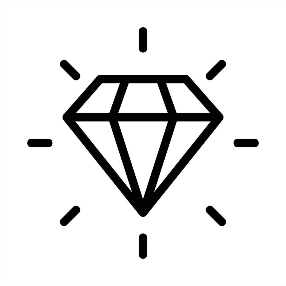 diamant i platt design stil vektor