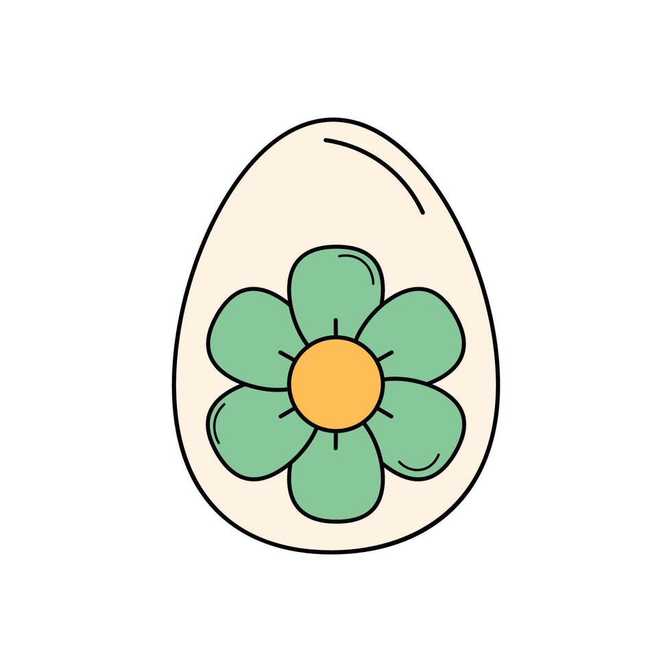 Vektor Single Clip Art von Ostern Ei mit Blume. traditionell Urlaub Symbol und Dekoration. perfekt zum Karten, Logo, Dekorationen, Frühling und Sommer- Entwürfe. Lager isoliert Bild auf ein Weiß Hintergrund.