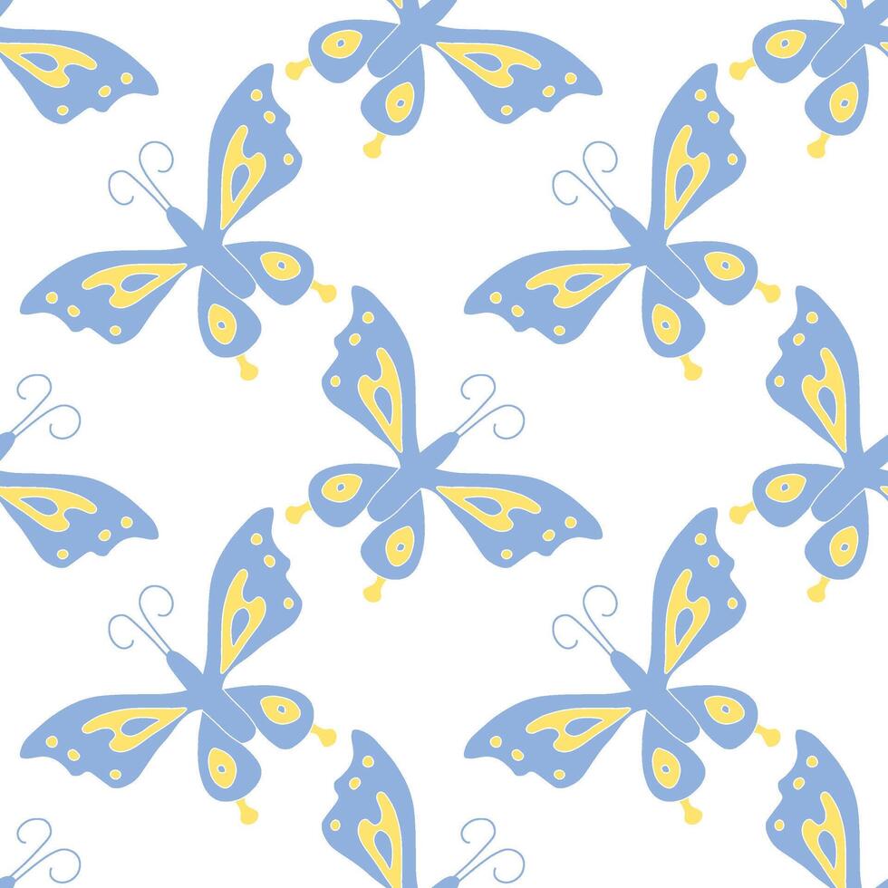 sömlös fjäril mönster. prydnad med fjärilar. dragen vår illustration vektor