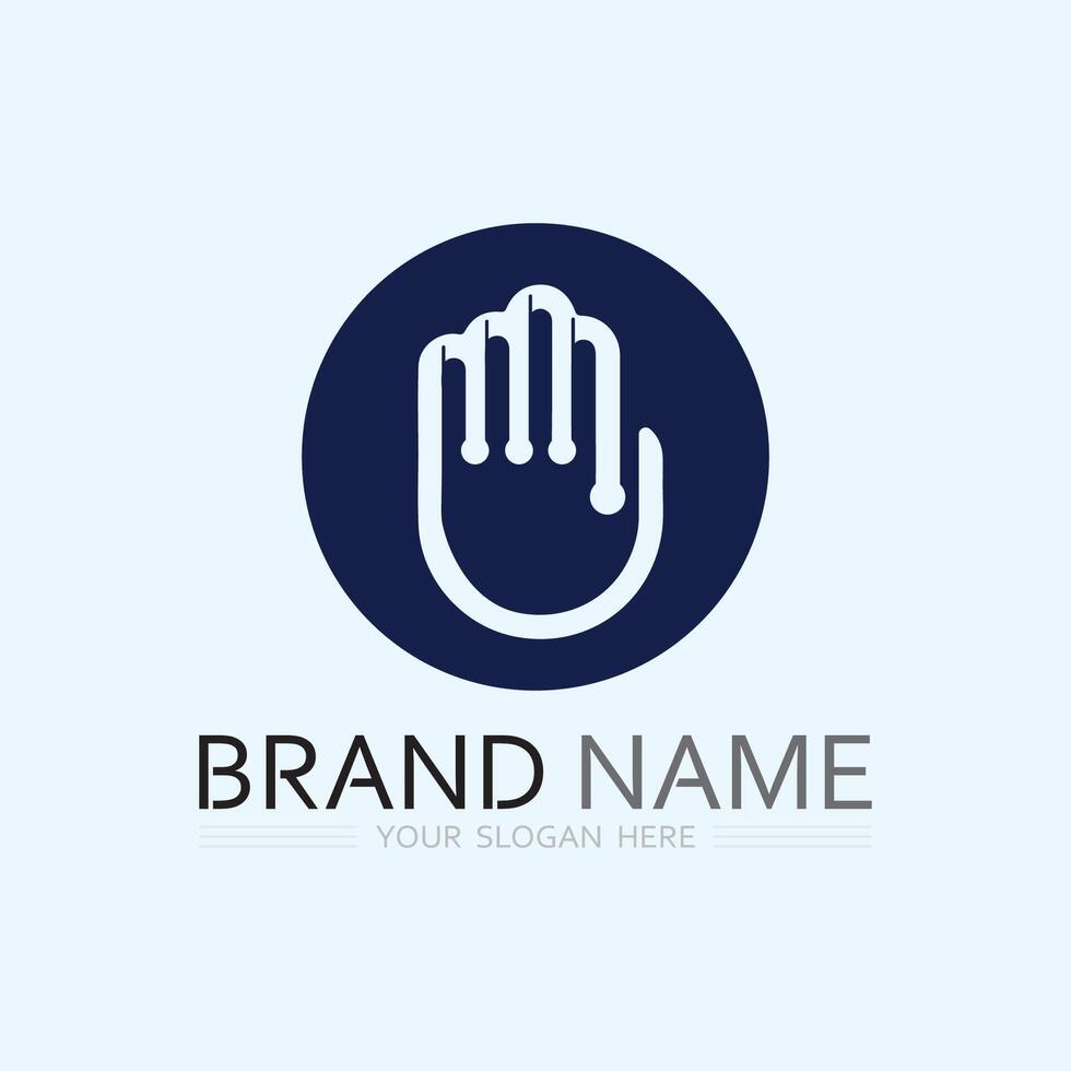 Hand Pflege Logo Vorlage Vektor Symbol Geschäft