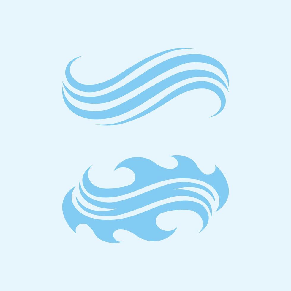Welle und Wasser isoliert runden gestalten Logo Blau Farbe Meer, Ozean, Fluss Oberfläche vektor