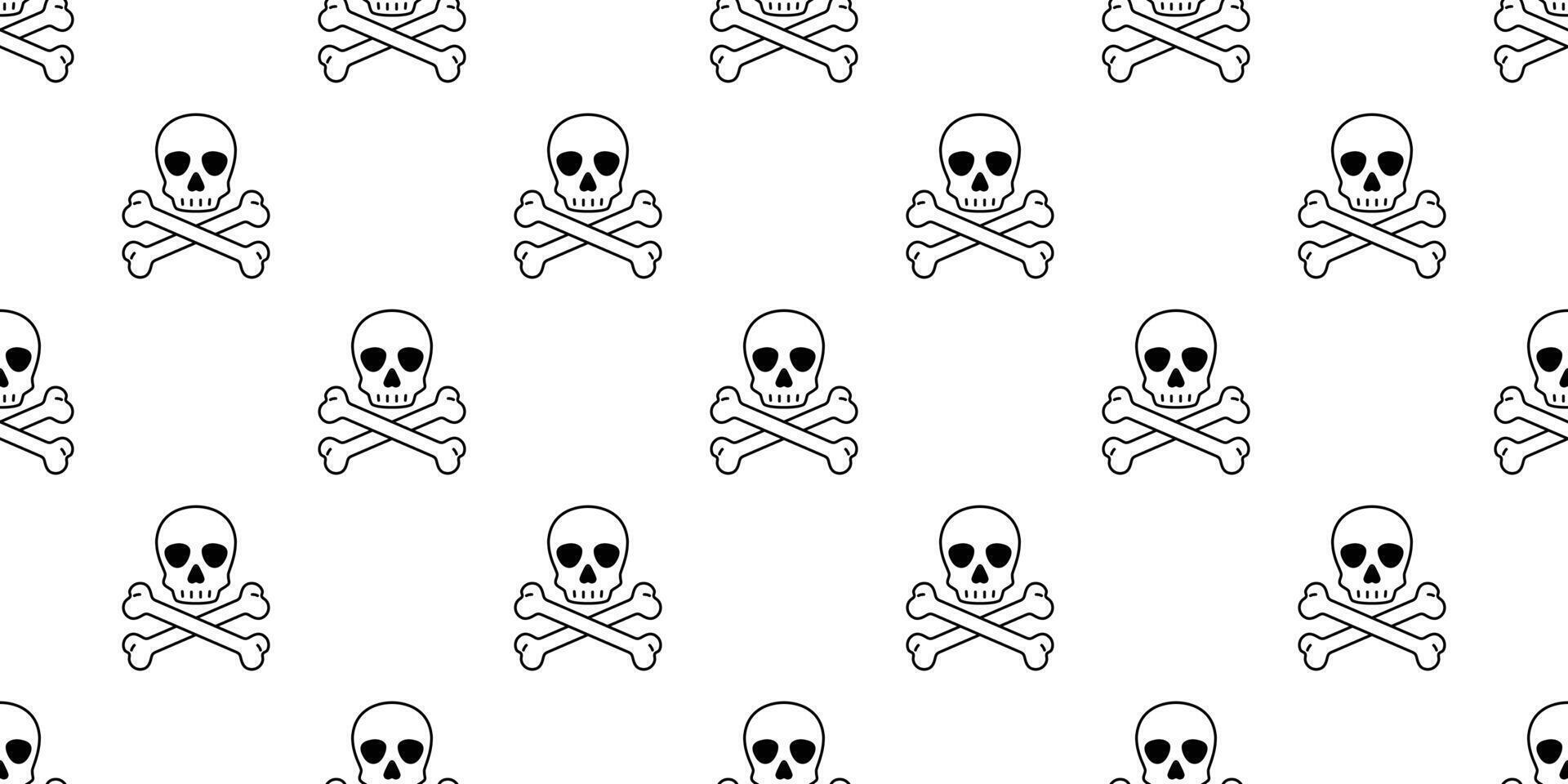 skalle halloween sömlös mönster bones pirat vektor symbol spöke scarf isolerat upprepa tapet bricka bakgrund tecknad serie klotter illustration design