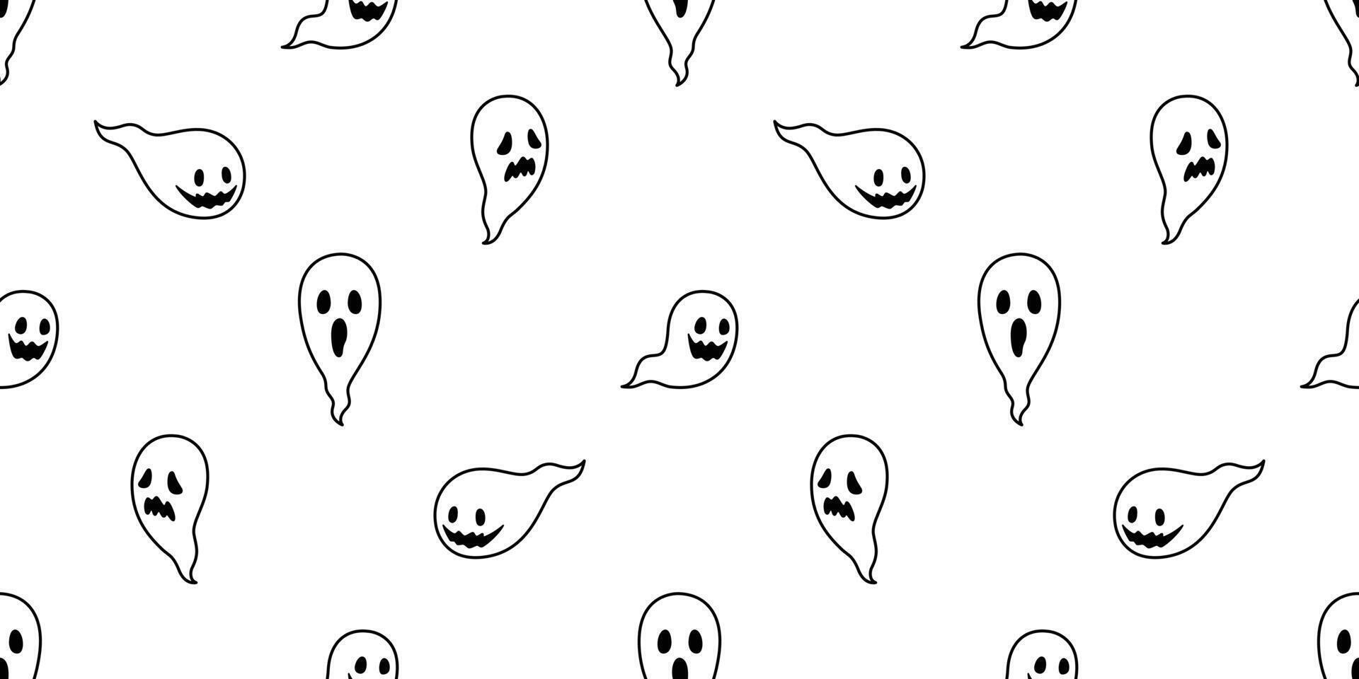 spöke sömlös mönster halloween vektor läskigt scarf isolerat upprepa tapet bricka bakgrund jäkel ondska tecknad serie klotter illustration gåva slå in papper vit design