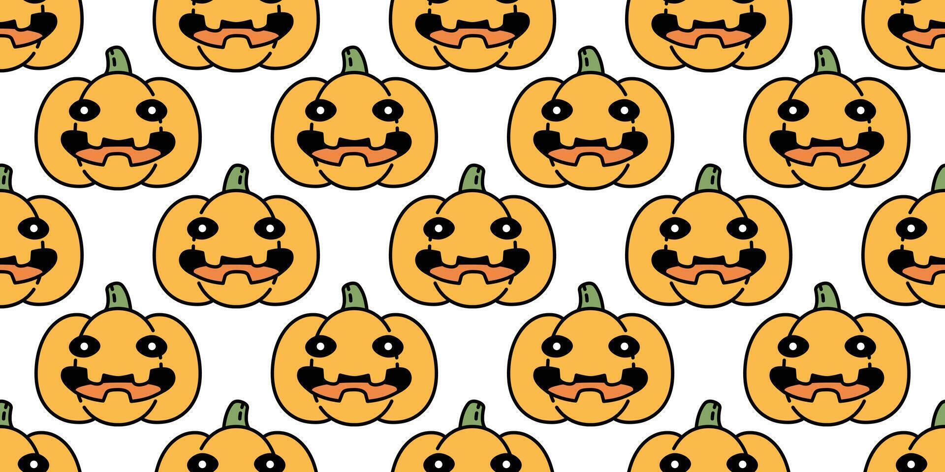 Kürbis Halloween nahtlos Muster Vektor Karikatur Schal isoliert wiederholen Hintergrund Geist Fliese Hintergrund Illustration Symbol Symbol Gekritzel Design