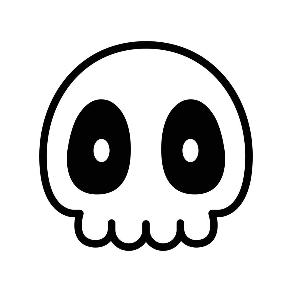 Schädel Symbol gekreuzte Knochen Vektor Halloween Logo Pirat Symbol Knochen Geist Kopf Karikatur Charakter Gekritzel Illustration Design