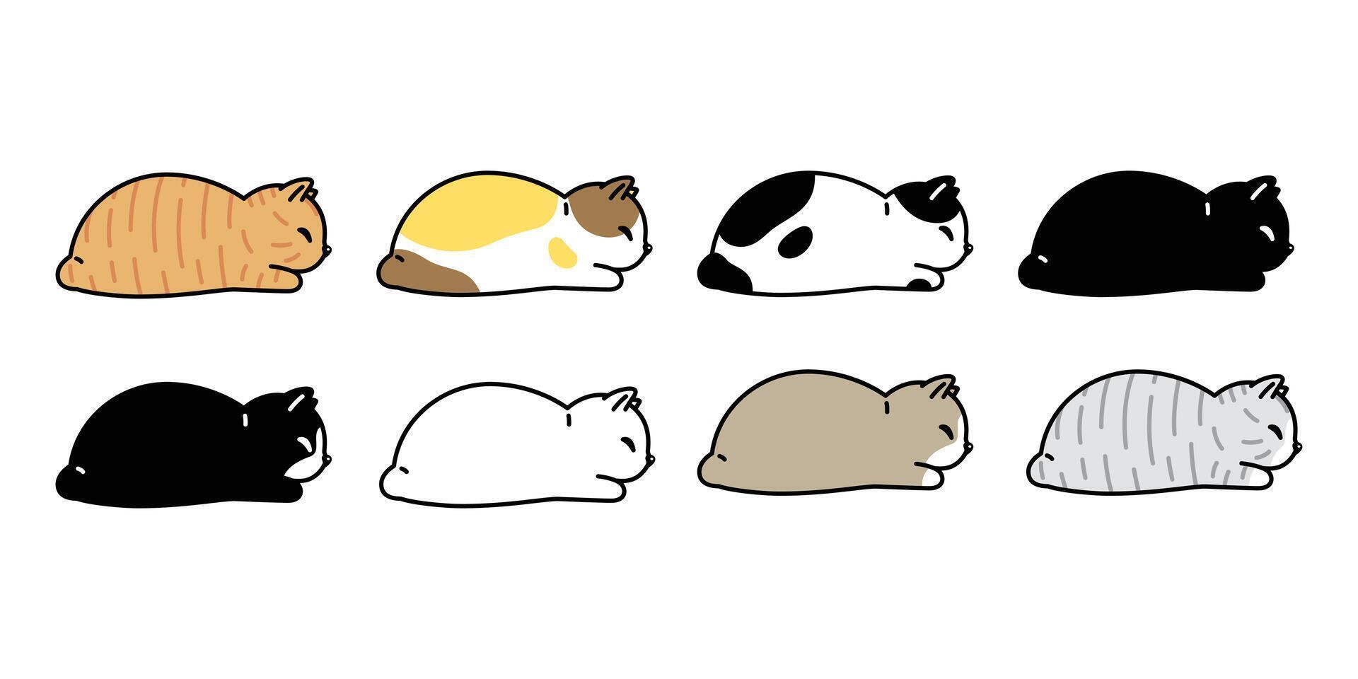 katt vektor ikon kalikå kattunge karaktär tecknad serie sällskapsdjur ras logotyp symbol klotter illustration djur- design