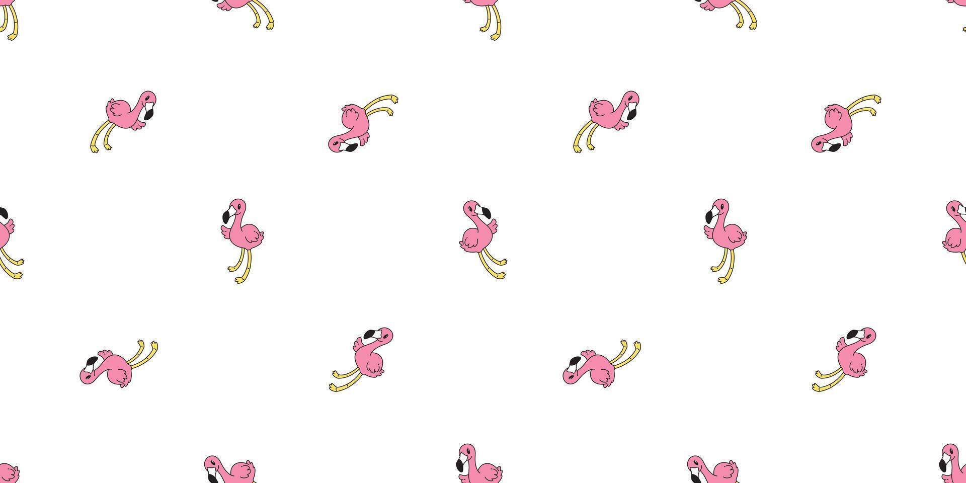 rosa flamingo sömlös mönster vektor tecknad serie scarf isolerat söt flamingos djur- exotisk natur vild fauna upprepa tapet bricka bakgrund illustration design