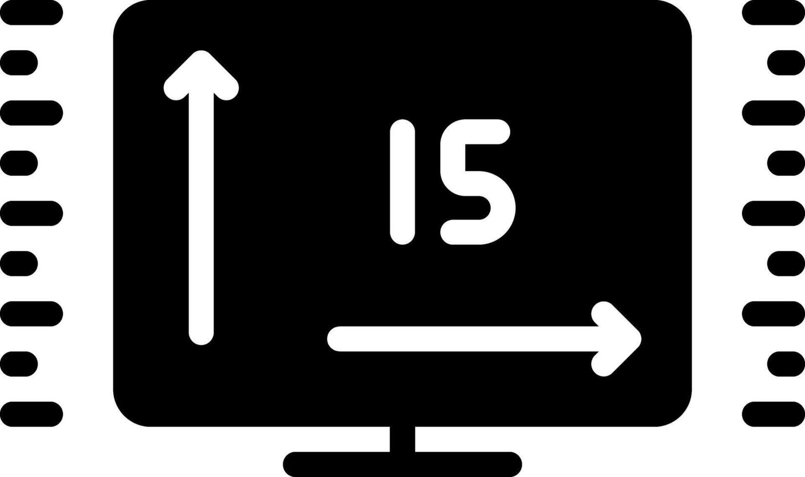 Vektor solide schwarz Symbol zum Zoll