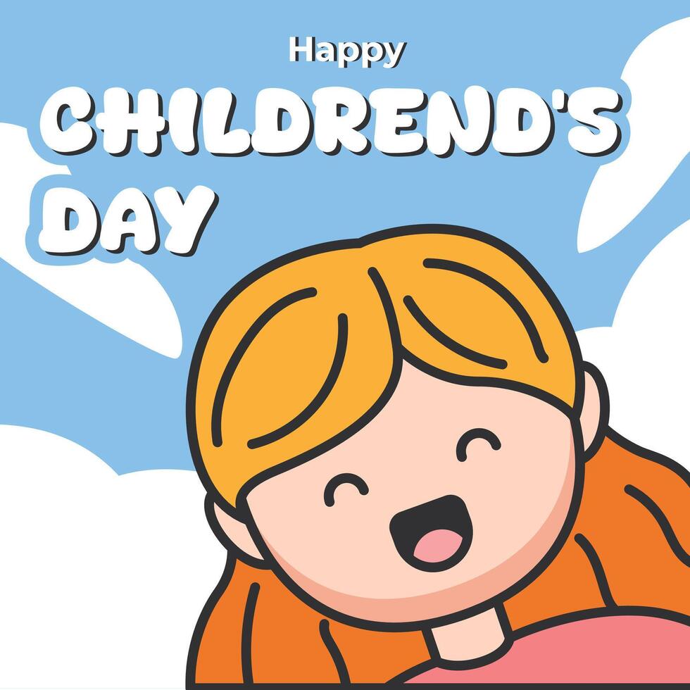 glücklich Kinder- Tag Gruß Karte vektor