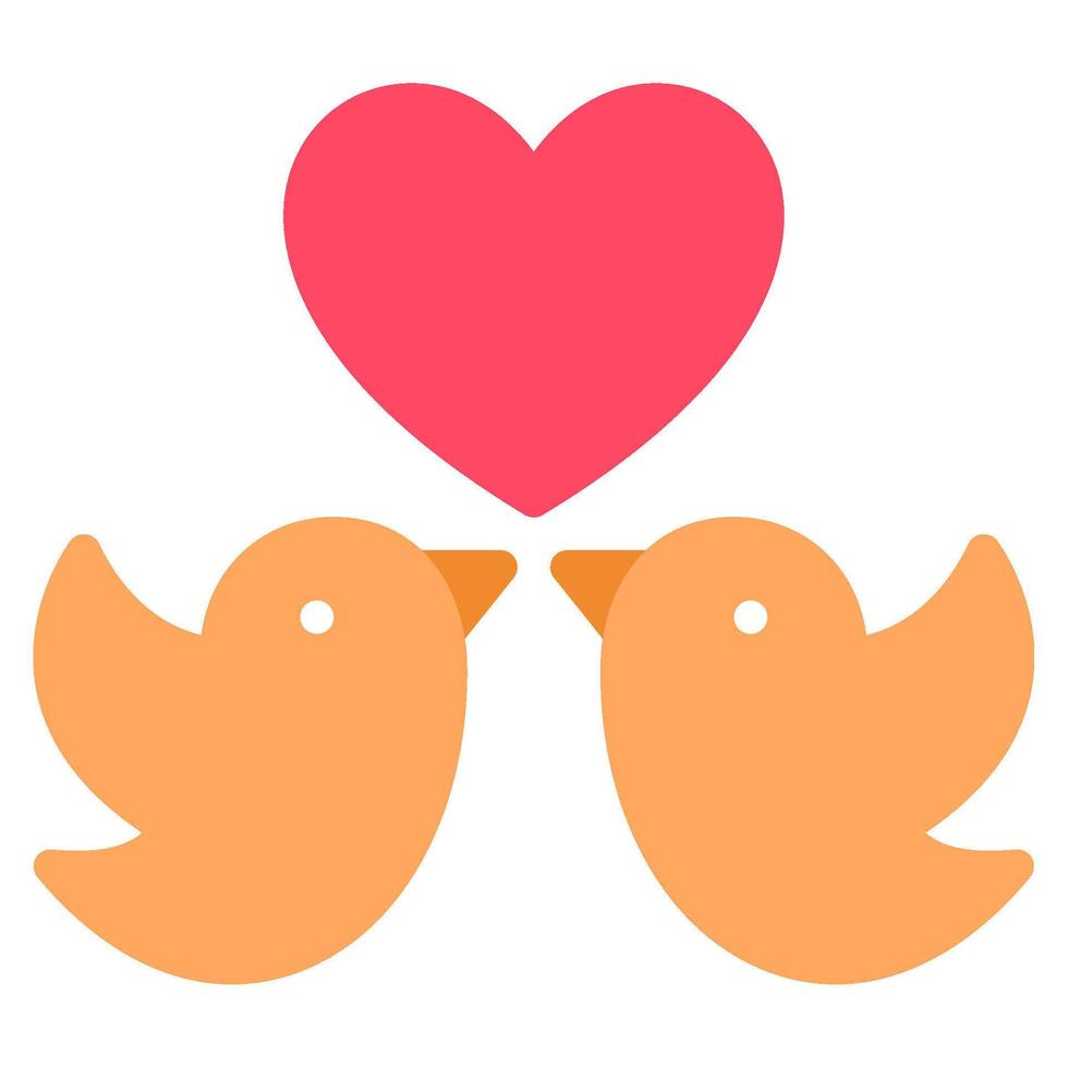 älskar fåglar bröllop ikon illustration vektor