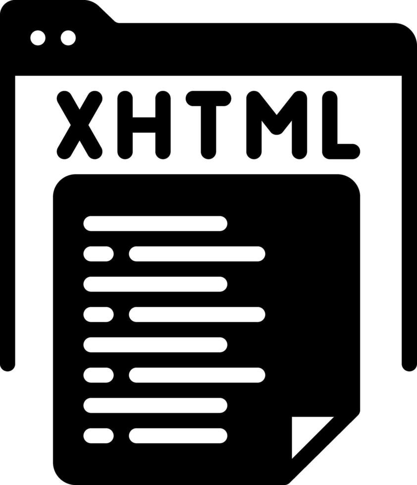 Vektor solide schwarz Symbol zum xhtml