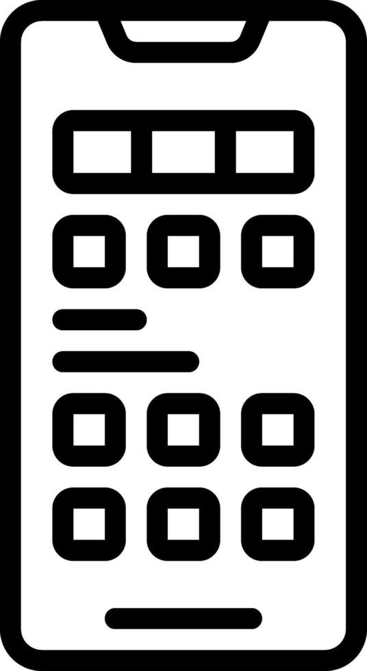 svart linje ikon för app vektor