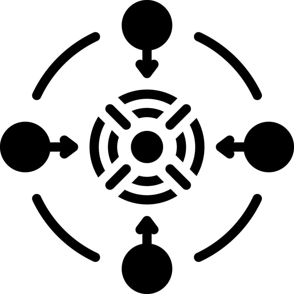 solide schwarz Symbol zum Ziel vektor