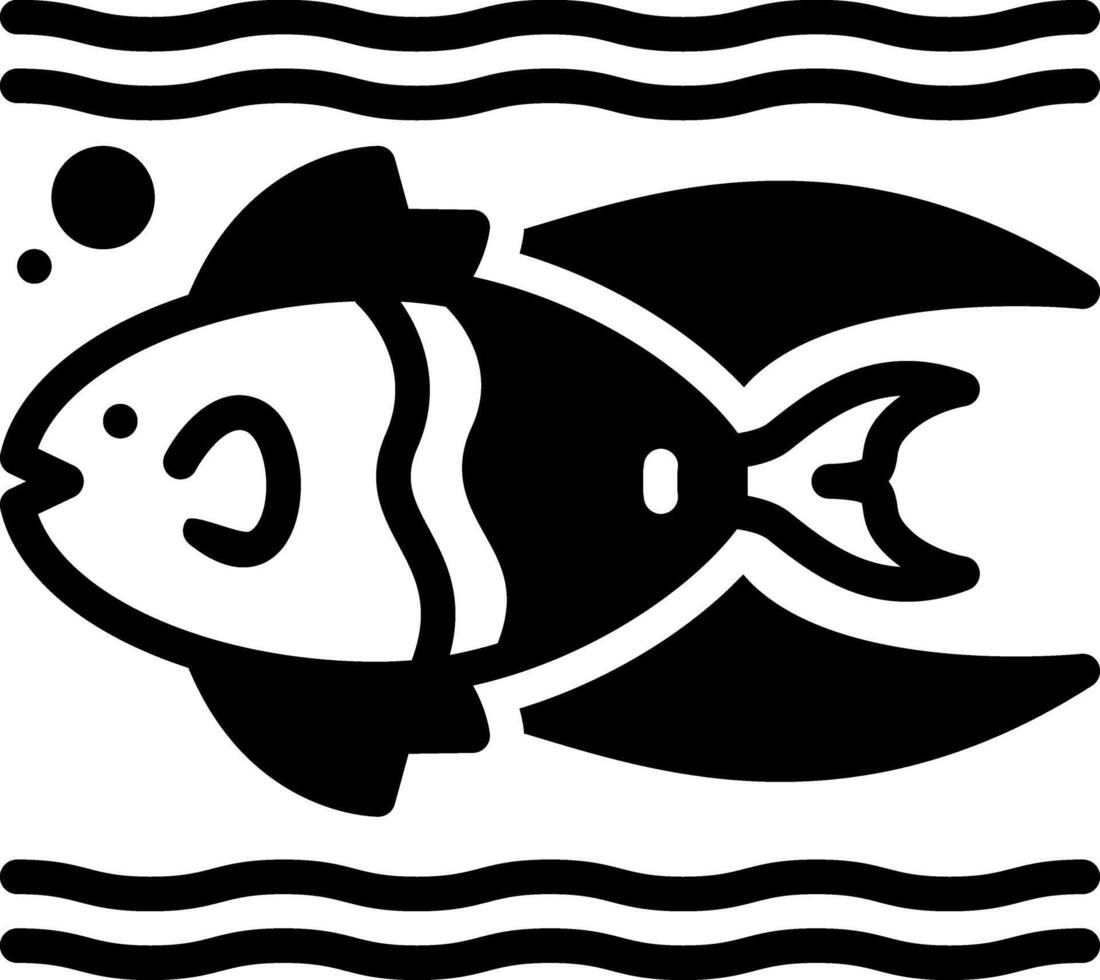 Vektor solide schwarz Symbol zum Fisch