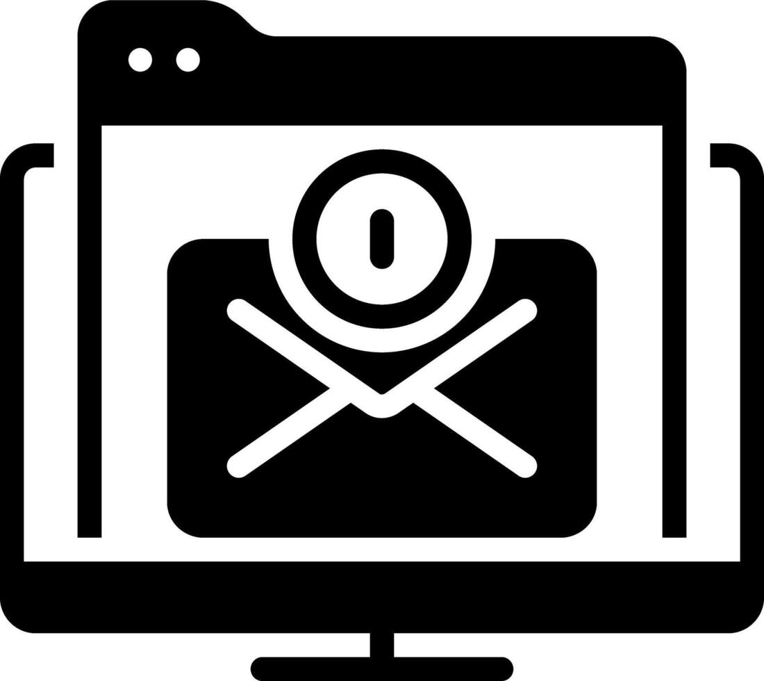 solide schwarz Symbol zum Email vektor