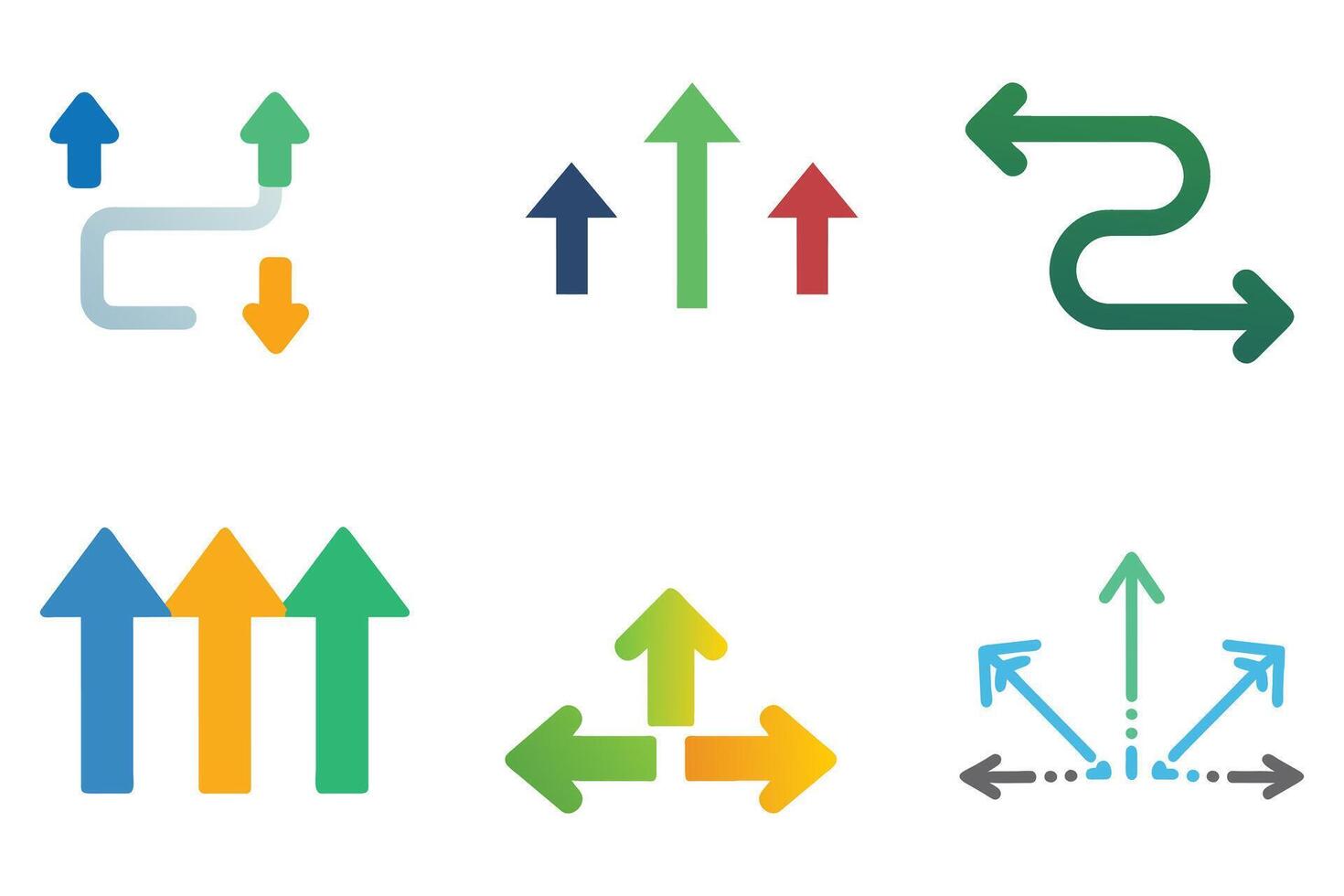 samling av multimedia symboler och pilar stock illustration vektor