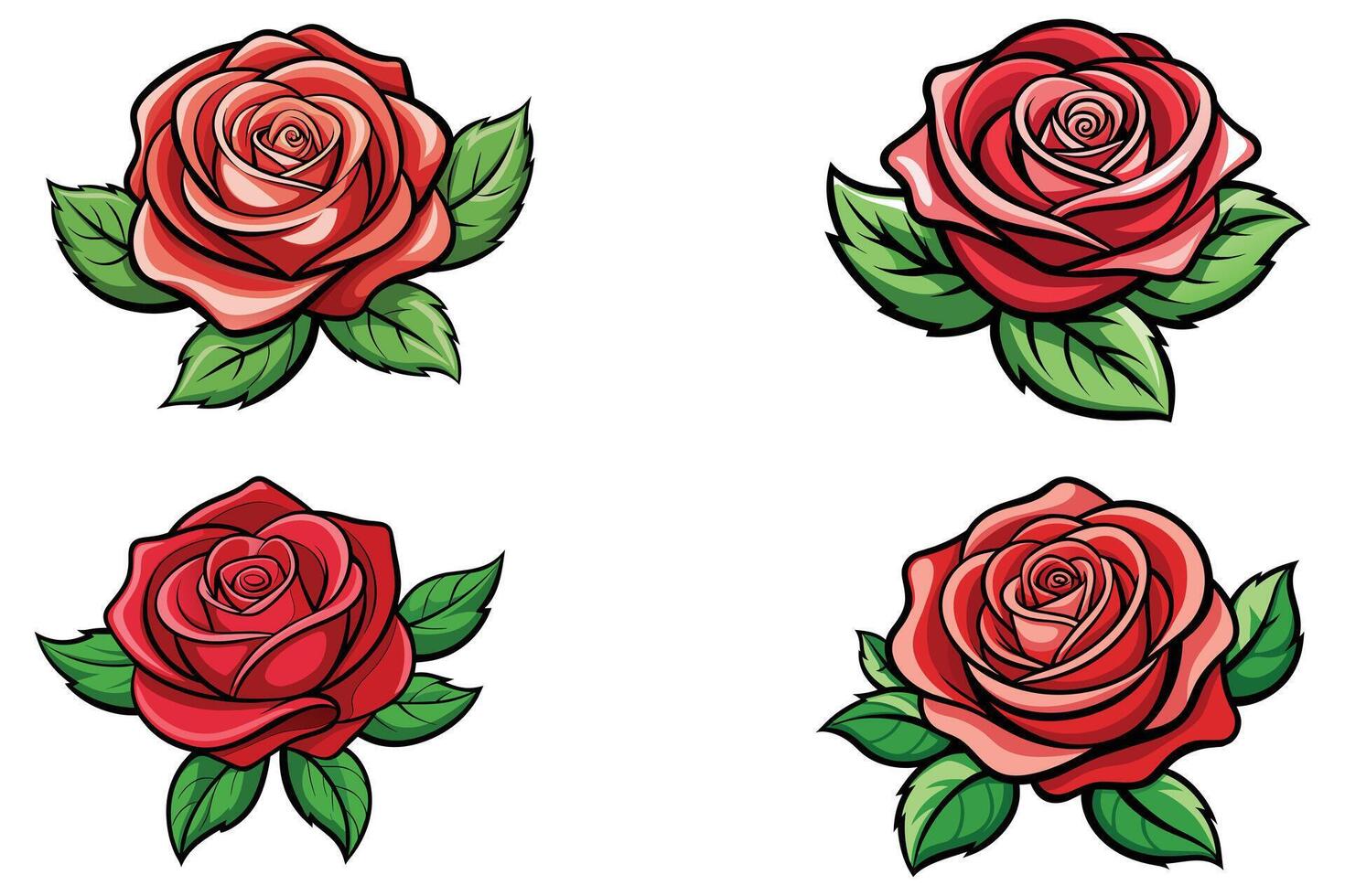 Rose Blume einstellen Vektor Design Illustration