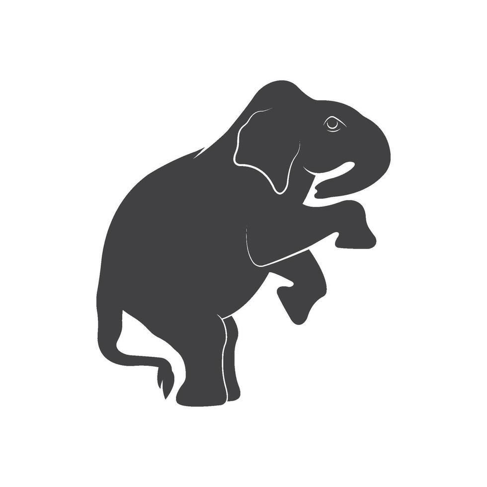 Vektor Illustration von Elefant Silhouetten auf Weiß Hintergrund.