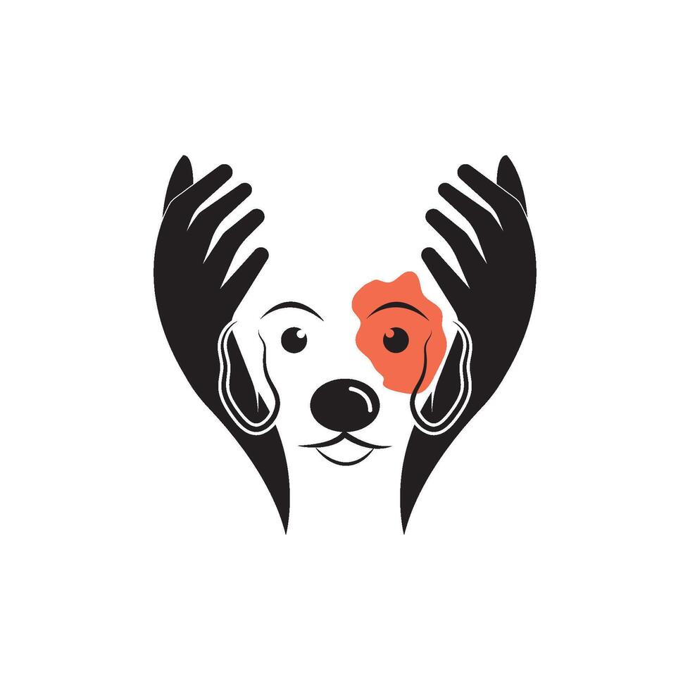 hund hand logotyp stock illustrationer. hund vård logotyp för sällskapsdjur vård ikon symboler vektor