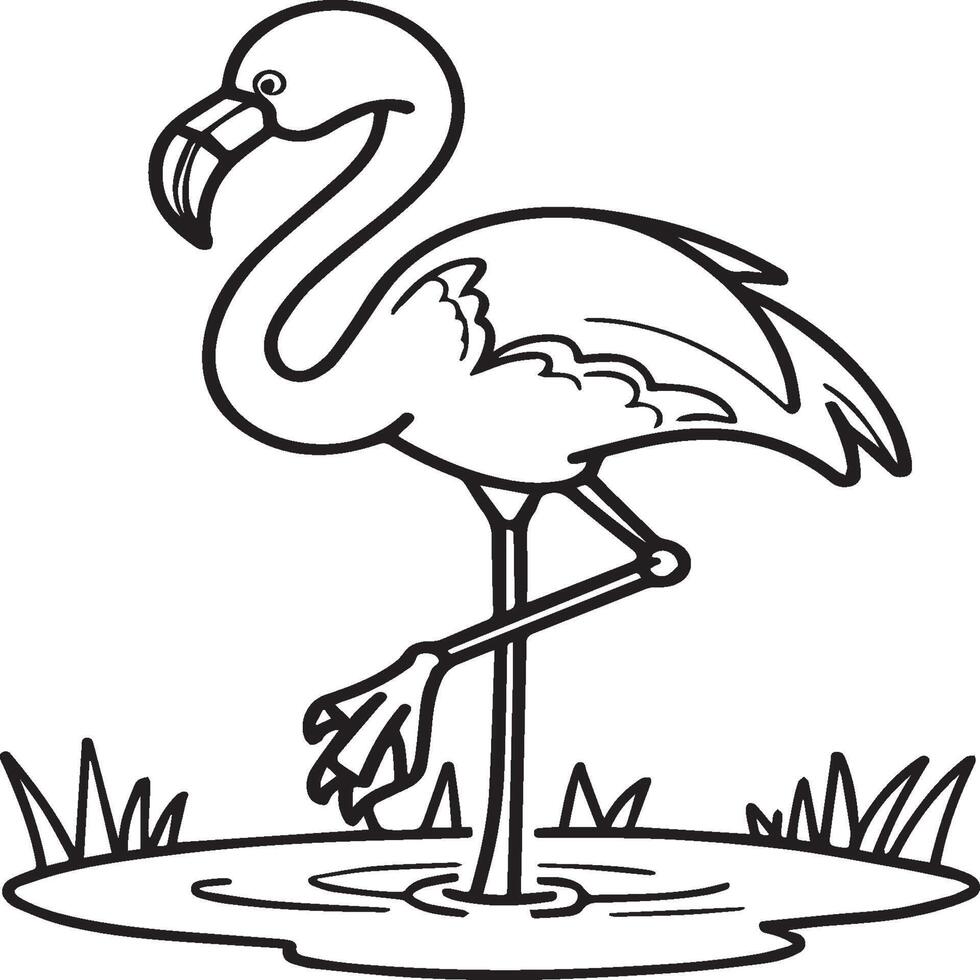 flamingo färg sidor. flamingo översikt vektor för färg bok
