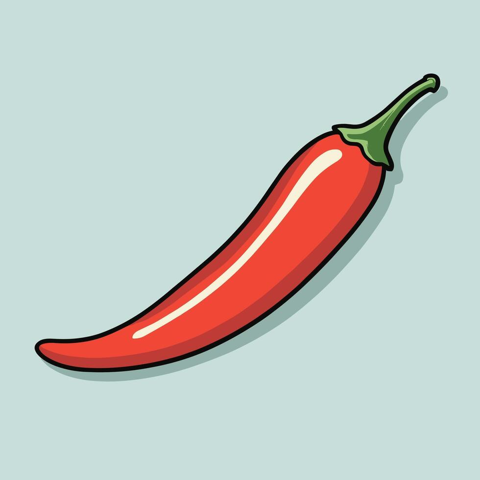röd varm chili peppar klämma konst illustration vektor design