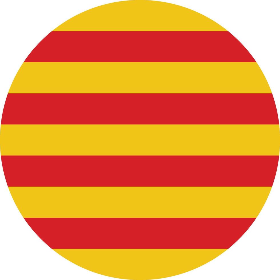 runden Katalonien Flagge . katalanisch Flagge Taste . Kreis Flagge von Katalonien . Vektor Illustration