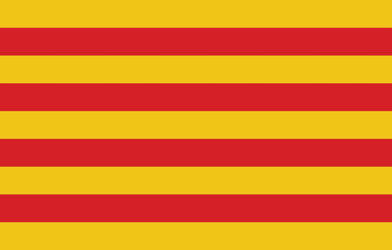 Katalonien Flagge . Flagge von Katalonien Vektor isoliert auf Weiß Hintergrund