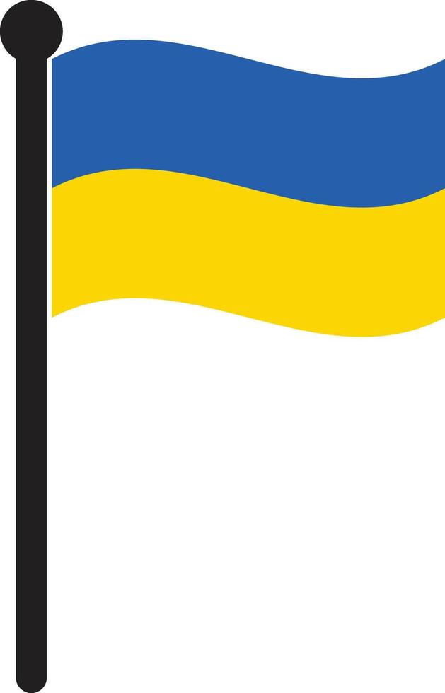 vinka ukraina flagga . vinka flagga av ukraina på flaggstång vektor illustration