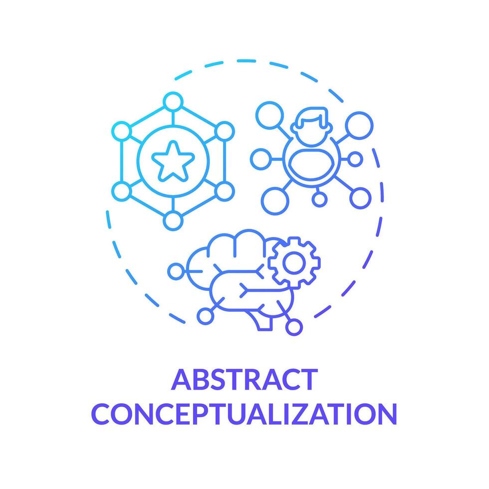 abstrakt Konzeptualisierung Blau Gradient Konzept Symbol. synthetisieren Reflexionen in Ideen, Theorien. runden gestalten Linie Illustration. abstrakt Idee. Grafik Design. einfach zu verwenden im Präsentation vektor