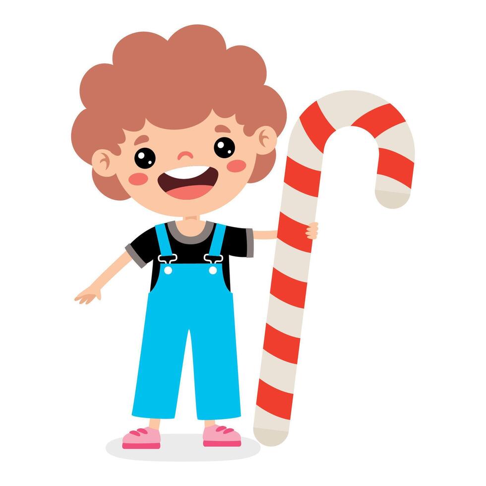 Illustration von Kind mit Süßigkeiten vektor