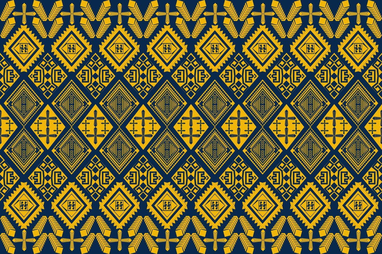 nahtlos Stoff Muster, abstrakt geometrisch Dreieck Welle Zickzack- Ikat Stamm. Indigo Weiß zum drucken Textilien, Teppiche, Stoffe. vektor