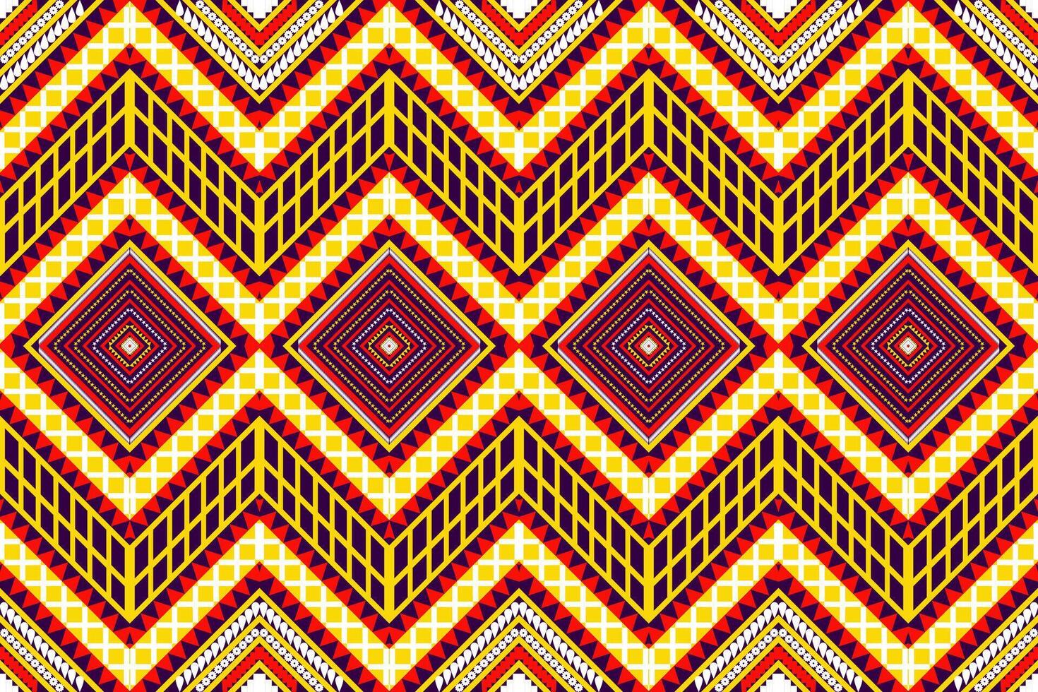 sömlös design mönster, traditionell geometrisk blomma sicksack- mönster jul gul gul grön vit vektor illustration design, abstrakt tyg mönster, aztec stil för skriva ut textilier