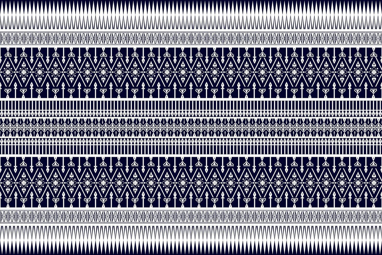 sömlös tyg mönster, abstrakt geometrisk triangel Vinka sicksack- ikat stam. indigo vit för skriva ut textilier, mattor, tyger. vektor