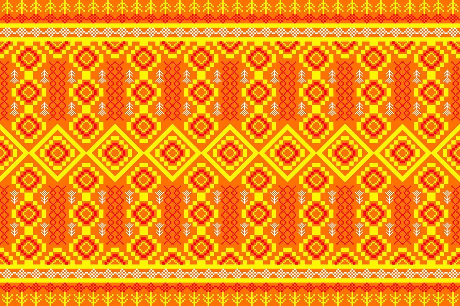 aztekisch Stammes- geometrisch Vektor Hintergrund im schwarz rot Gelb Weiß nahtlos Streifen Muster. traditionell Ornament ethnisch Stil. Design zum Textil, Stoff, Kleidung, Vorhang, Teppich, Ornament, Verpackung.