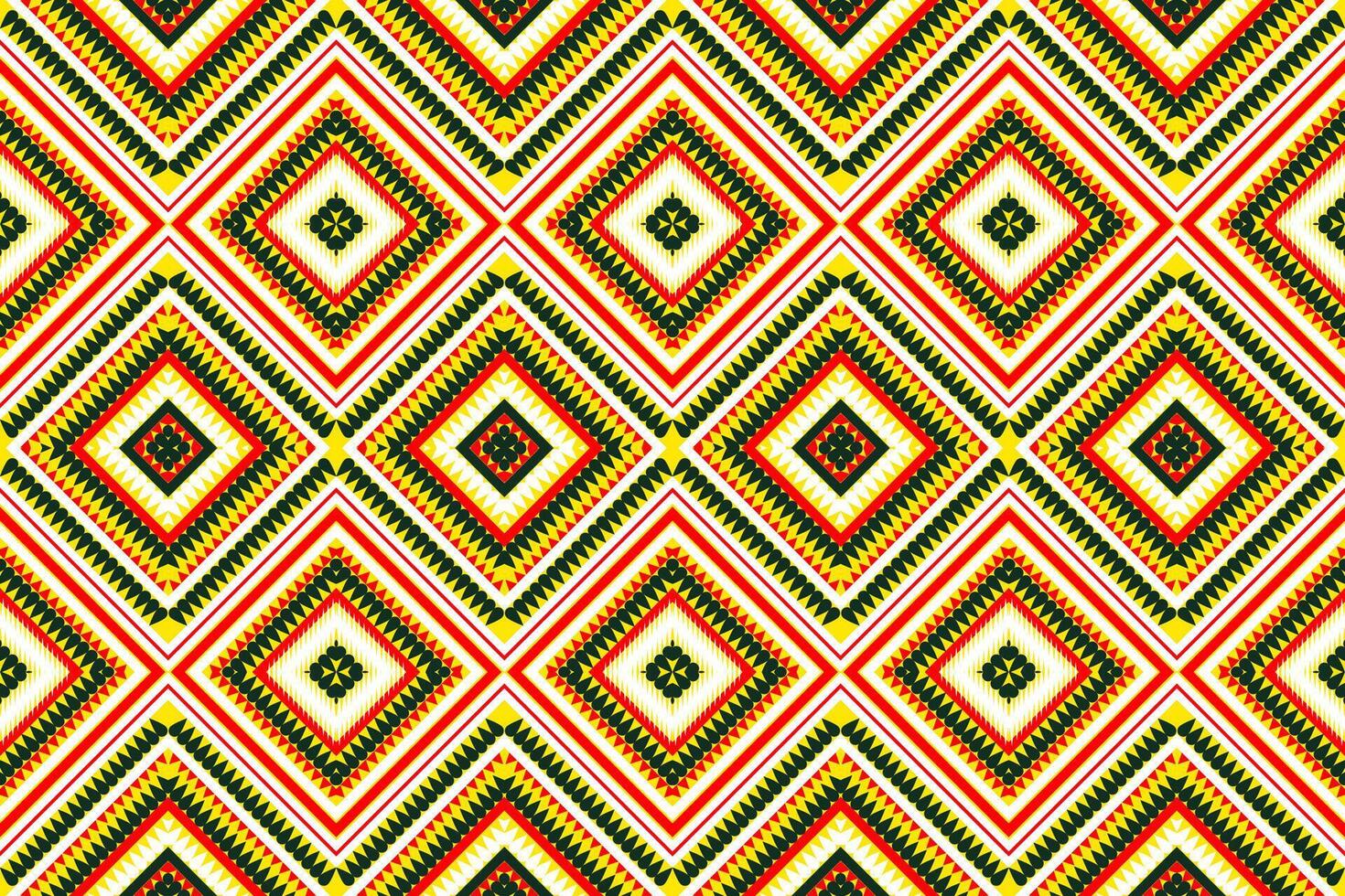 aztekisch Stammes- geometrisch Vektor Hintergrund im schwarz rot Gelb Weiß nahtlos Streifen Muster. traditionell Ornament ethnisch Stil. Design zum Textil, Stoff, Kleidung, Vorhang, Teppich, Ornament, Verpackung.